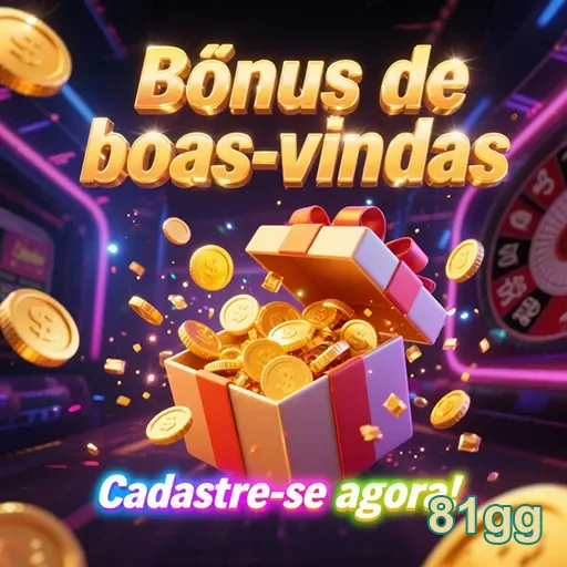 Imagem de bônus de boas-vindas do site 81gg, destacando promoções para novos usuários.