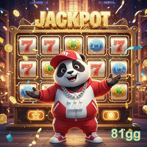 Imagem do slot 'Jackpot Panda' no site 81gg, destacando os símbolos do panda e prêmios em jogo.